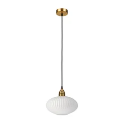Luster na sajli HECTOR 1xE27/15W/230V bela/mesing pr. 25 cm