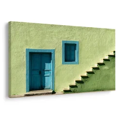 Slika modra vrata in stopnice - 40x30