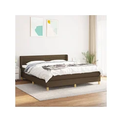 VIDAXL Box spring postelja z vzmetnico temno rjava 180x200 cm blago