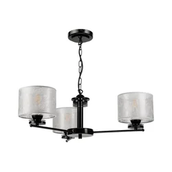 Luster na lancu ROSA 3xE27/60W/230V crna/siva