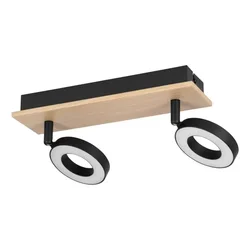 Eglo 901203 - LED spot RIELVES 2xLED/4,2W/230V crna/smeđa