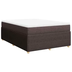 Vidaxl Box spring postelja z vzmetnico temno rjav 140x190 cm blago