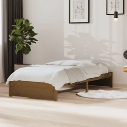 Okvir za krevet boja meda od masivnog drva 90 x 190 cm mali