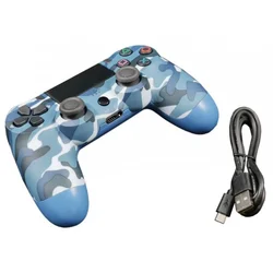 JPD-Wireless-Thrillershock PC/PS4 BLUE CAMO Gembird Bezicni gamepad sa dvostrukom vibracijom