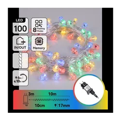 Aigostar - LED spoljašnji božićni niz 100xLED/8 funkcija 13m IP44 višebojno