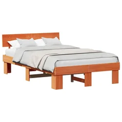 Vidaxl Konstrukcija postelje z vzglavjem Voskast rjav 120 x 200 cm