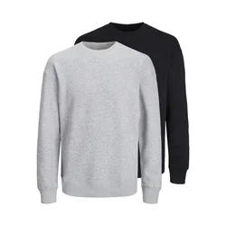 JACK & JONES Majica Bradley  pegasto siva / črna