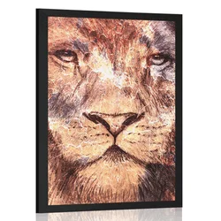 Plakat levja glava - 30x45 black