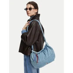 Tommy Hilfiger Ročna torba Tjw Icon Charms Denim Hobo AW0AW19259 Modra