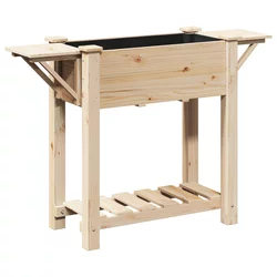 Vrtna saksija s policom Bež 111 x 37 x 76,5 cm Čvrsto drvo jele