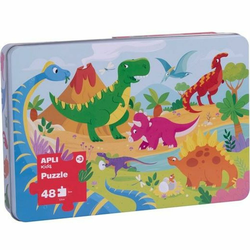 APLI Puzzle U Metalna Kutiji 48 Kom - Dinosaurusi 17888