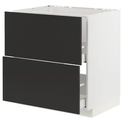 METOD / MAXIMERA Pod.element sudop. i 2front/2fioke, bela/Nickebo boja antracita, mat, 80x60 cm