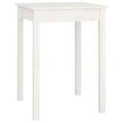 Vidaxl Jedilna miza bela 55x55x75 cm trdna borovina