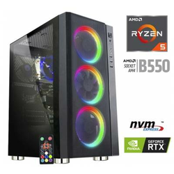 Računalo LINKS MEGA 6000Y / Ryzen 5 5600X, 16GB, 1000GB SSD NVMe + 2000GB HDD, Geforce RTX 3060 12GB, FreeDOS, crno