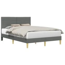 Vidaxl Konstrukcija postelje z vzglavjem Temno siva 120 x 190 cm Blago