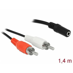 Kabel DELOCK, 2x RCA (M) na 3,5mm stereo (Ž), 1.4m