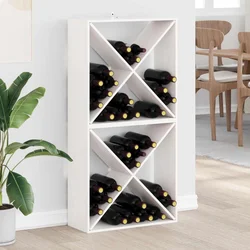 Stalak za vino 2 pcs Bijelo 62 x 25 x 62 cm Čvrsto borovo drvo