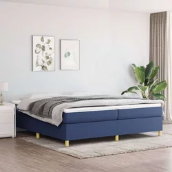 vidaXL Box spring posteljni okvir moder 200x200 cm blago