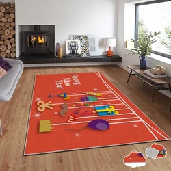 Conceptum Hypnose tepih s novogodišnjim motivima Asr-Crpt-8, pravokutni, 100 x 140 cm, crveni