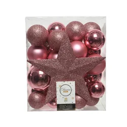 DECORIS Novogodišnji ukrasi za jelku 33/1 roze