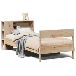 Vidaxl Knjižna postelja brez vzmetnice 75x190 cm trdna borovina