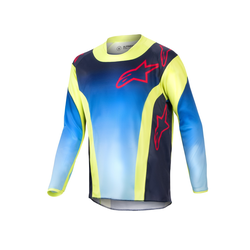 Dječji motocross dres Alpinestars Racer Hoen 2024 fluo žuto-plavo-crveni