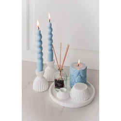 Ers1240 Plavi i Beli Set Sveća (6 Komada)