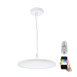 Eglo 33676 - LED RGBW prigušiva luster na sajli CERIGNOLA-C LED/32W/230V bela + daljinski upravljač
