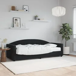 Dnevni krevet s madracem crni 80 x 200 cm baršunasti