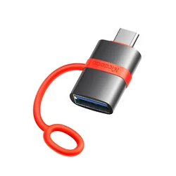 USB-A v USB-C OTG adapter Mcdodo OT-3810 5Gbps, s silikonskim kavljem - grey