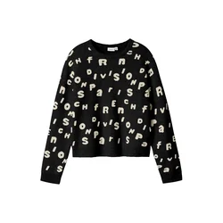 NAME IT Pulover NKFOLINE črna/bela