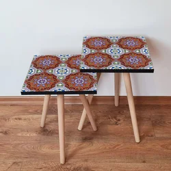 Hanah Home Set klub stočića 2Shp51, 2 komada, Šareni