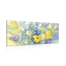 Slika akvarel rumeni tulipani - 60x30