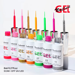 MISSCHEERING Gel za nail art, 8 ml, 12 komada