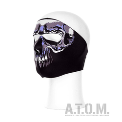 BIKER MASK – skull blue print (full face)