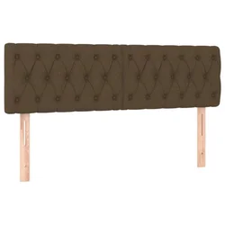 Vidaxl Posteljno vzglavje temno rjava 144x7x78/88 cm blago