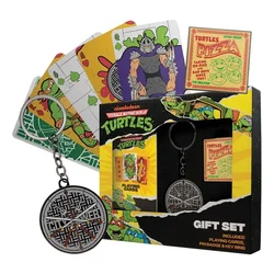 Teenage Mutant Ninja Turtles Cowabunga poklon set: privezak, bedž i karte za igranje