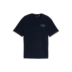 TOM TAILOR Majica temno modra / temno siva