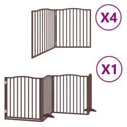 Vrata za pse s vratašcima 12 panela sklopiva 960 cm drvo topole