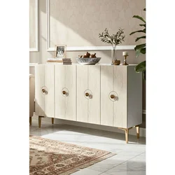 Hanah Home komoda Enlem 120, 120 cm, bela / travertin