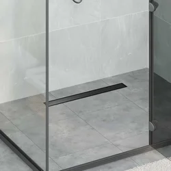 Tuš kanal 2-u-1 sa 360° sifonom Crna 60 cm Nehrđajući čelik 304