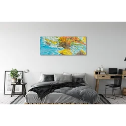 tulup.si Steklena slika Globe zemljevid 140x70 cm 2 obešalnika