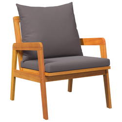 Bistro set s jastukom 3 pcs Smeđa Čvrsto drvo akacije