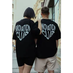 Innovation X Oversized Majica Unisex - Crna Innovation Club