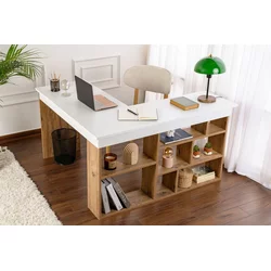 Hanah Home Stilski radni sto Vesper, 130 x 72 x 50 cm, Beli