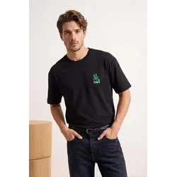 Trendyol Muška majica Tmnss26Ts00058, Crna