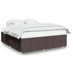 Vidaxl Posteljni okvir brez vzmetnice temno rjav 200x200 cm blago