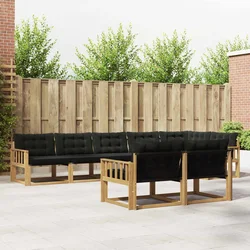 Set vanjskih sofa s jastukom 8 pcs Bijela i crna