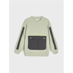 Sinsay - Crewneck dukserica sa kengur džepom - svetlo maslinasta