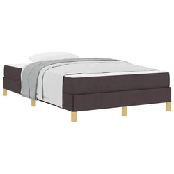 Vidaxl Postelja z vzmetnico z vzmetnico Temno rjava 120 x 190 cm blago
